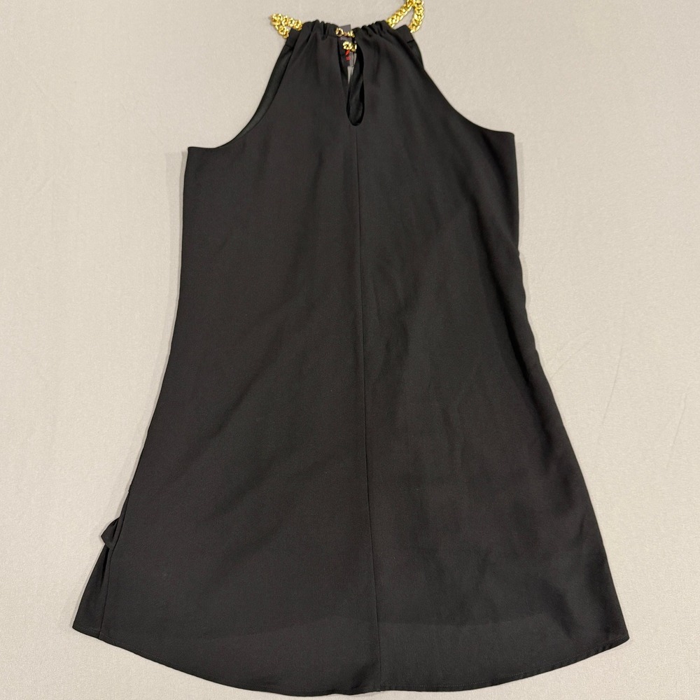 GUESS Black Halter Shift Dress Chain‎ Neckline Keyhole Size M